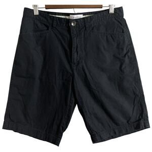 Calvin Klein Men's Chino Flat Front Khaki Shorts Black 32x10 100% Cotton Preppy